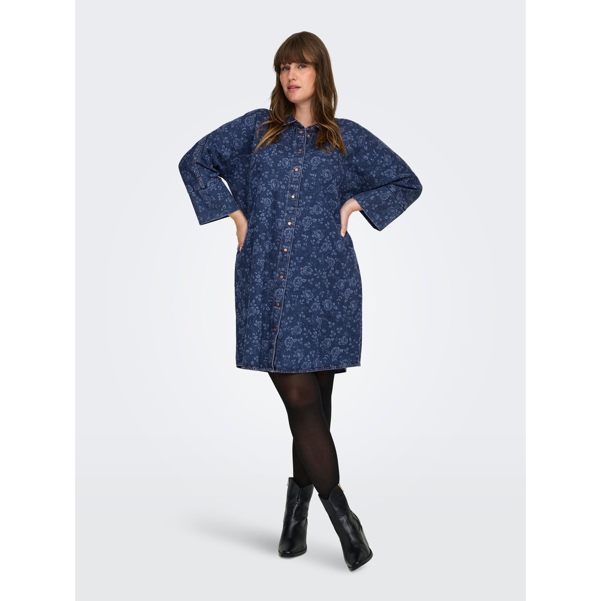 Robe En Denim medium blue denim, ONLY CARMAKOMA
