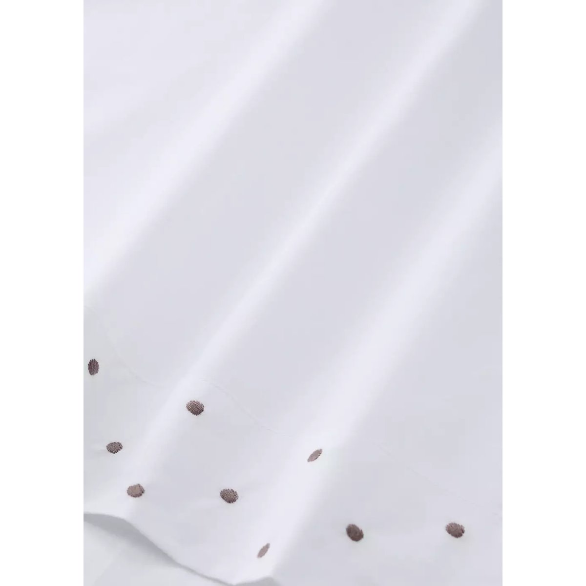 Drap plat percale de coton plumetis lit 90 cm marron moyen, MANGO HOME