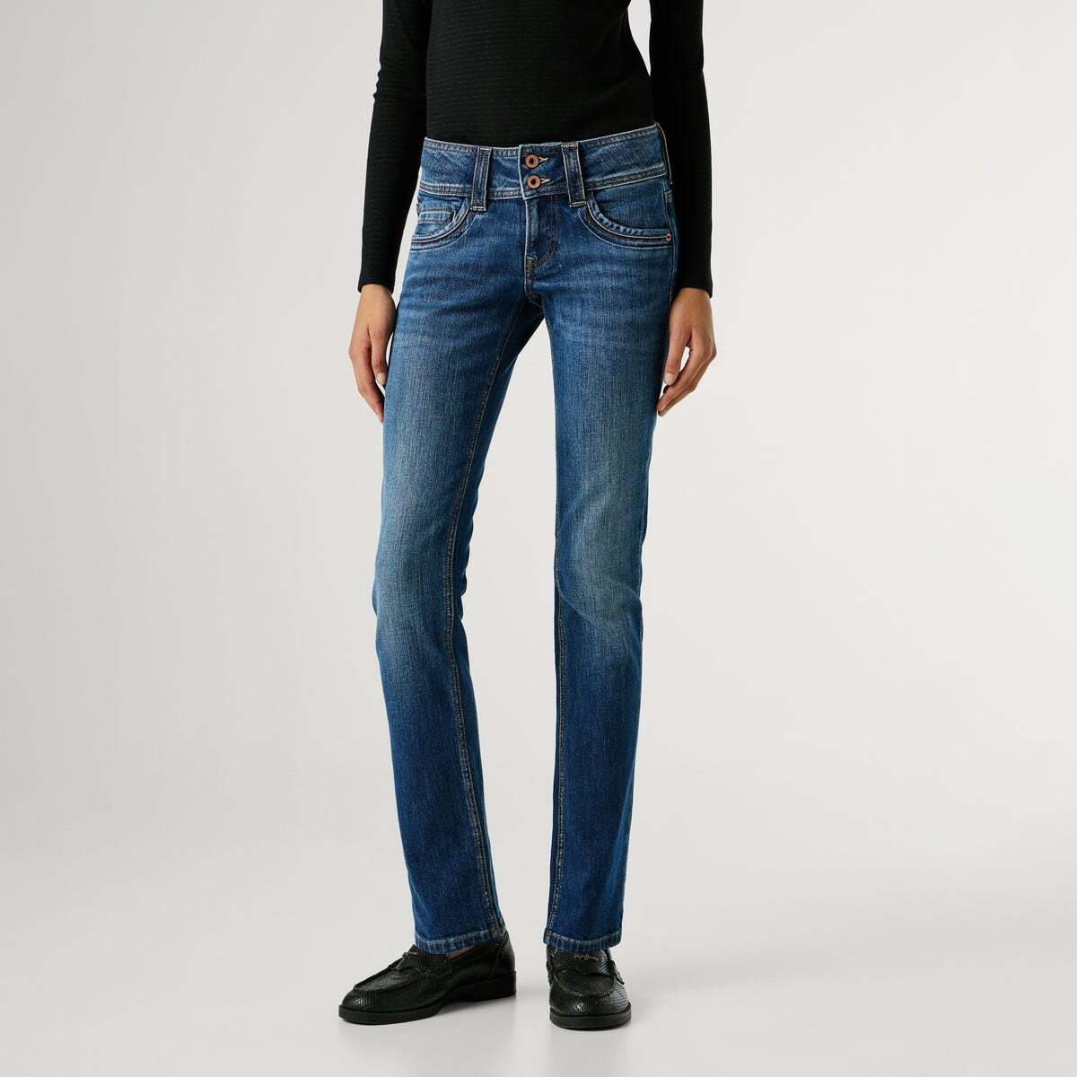 Iconic Gen - Jean Coupe Slim, Taille Moyenne authentique bleu royal, PEPE JEANS