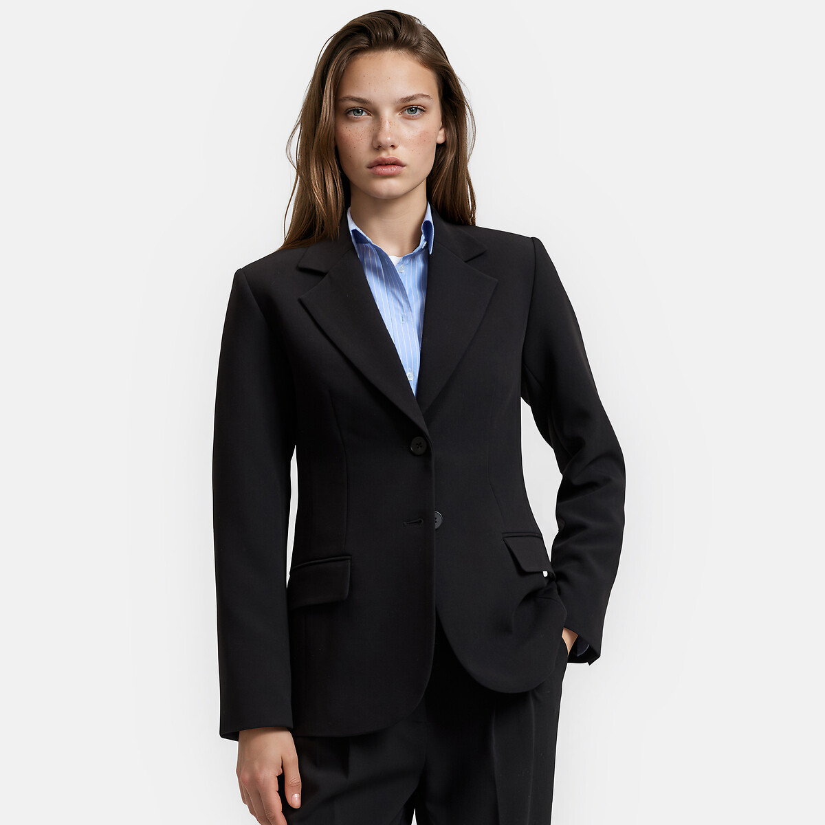 Veste blazer coupe cintrée noir, LA REDOUTE COLLECTIONS