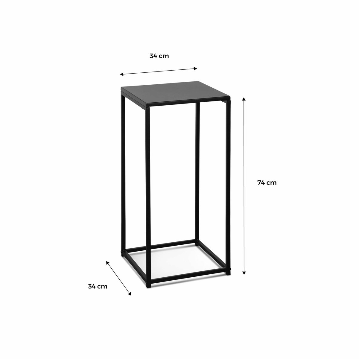 Table d'appoint gigogne/ bout de canapé, sellette (lot de 2) INDUSTRIELLE noir, SWEEEK