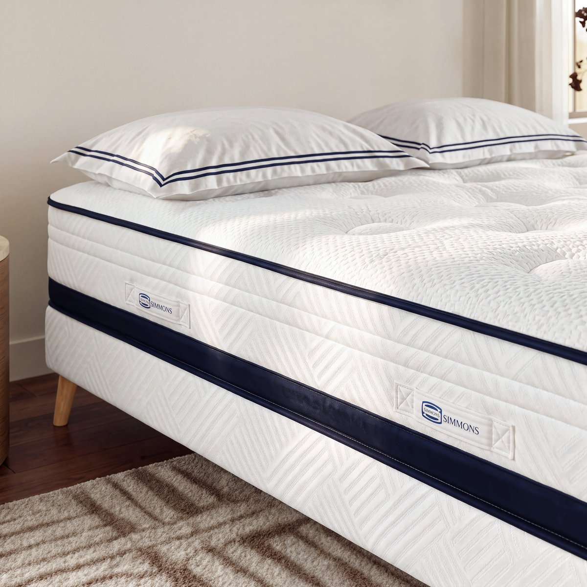 Matelas L'INEDIT 160x200, Hybride, ferme, H27 blanc, SIMMONS