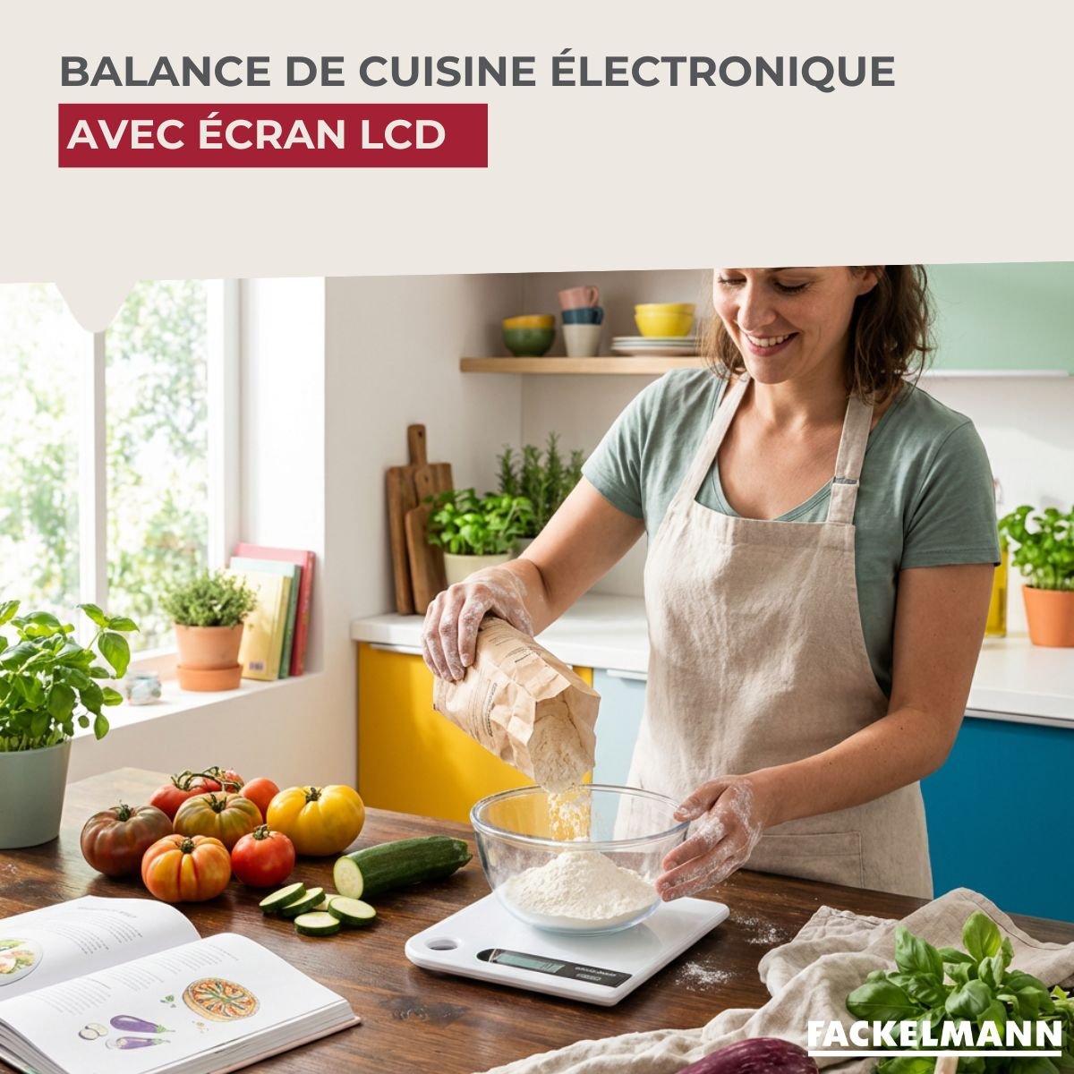 Balance de Cuisine Électronique Blanche 5 kg blanc, FACKELMANN