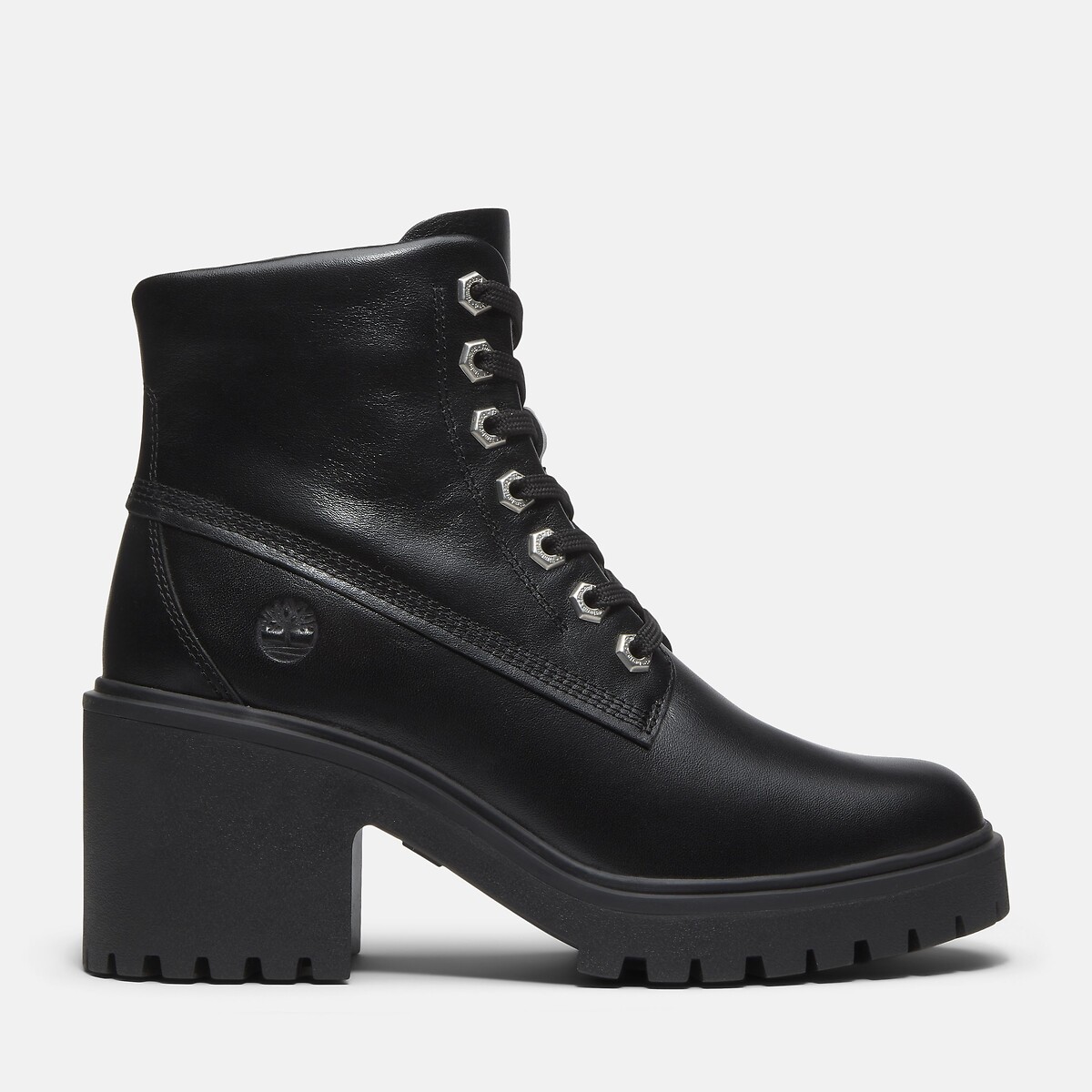 Stiefeletten mit Absatz, aus Leder, STONE HEIGHTS MIS LACE schwarz, TIMBERLAND