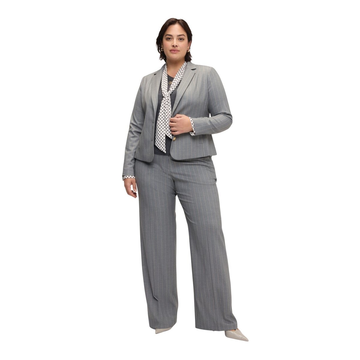 Pantalon Wide Leg à rayures tennis gris, FIORELLA RUBINO
