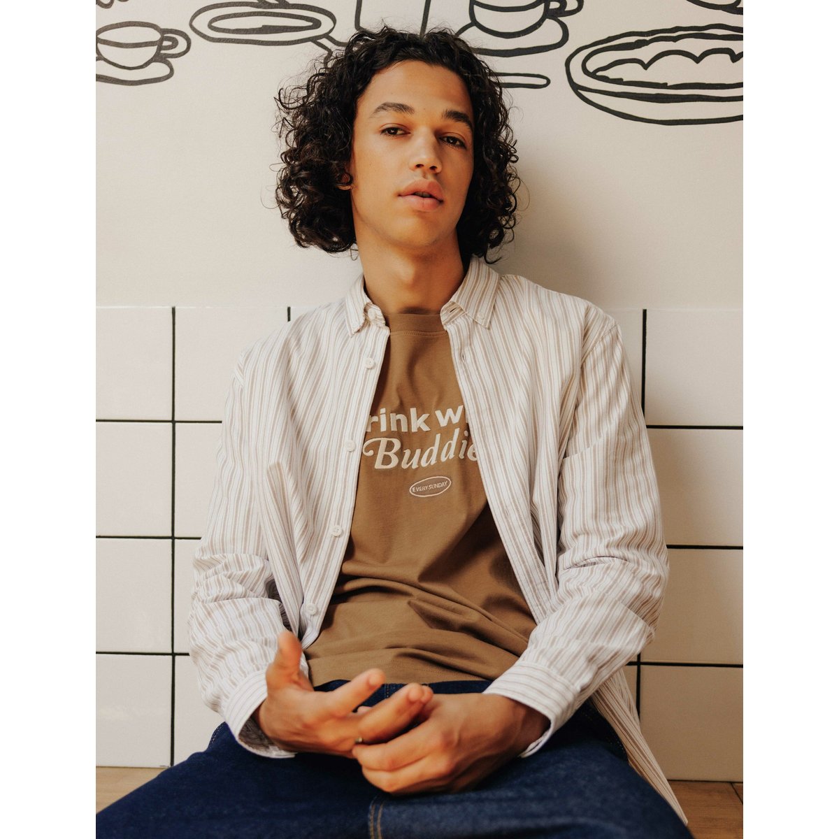Chemise oxford rayée camel, BZB
