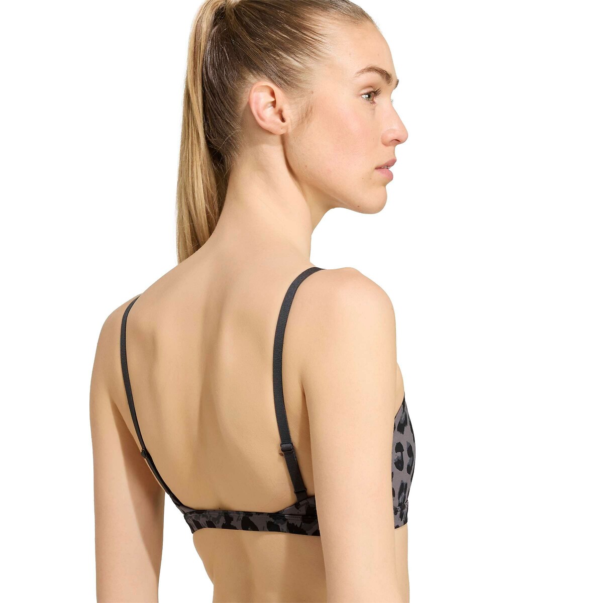 Reggiseno sportivo con stampa leopardo fantasia leopardata/grigio, adidas Performance