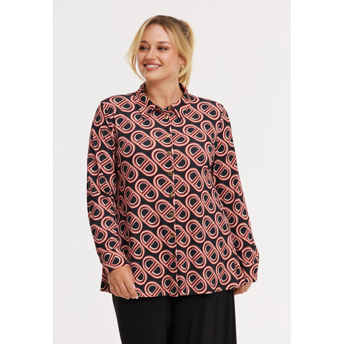 Chemise imprimée noir, YOEK