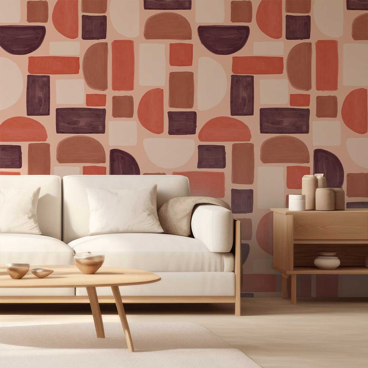 Papier peint panoramique Terracotta nebula intissé, HEXOA