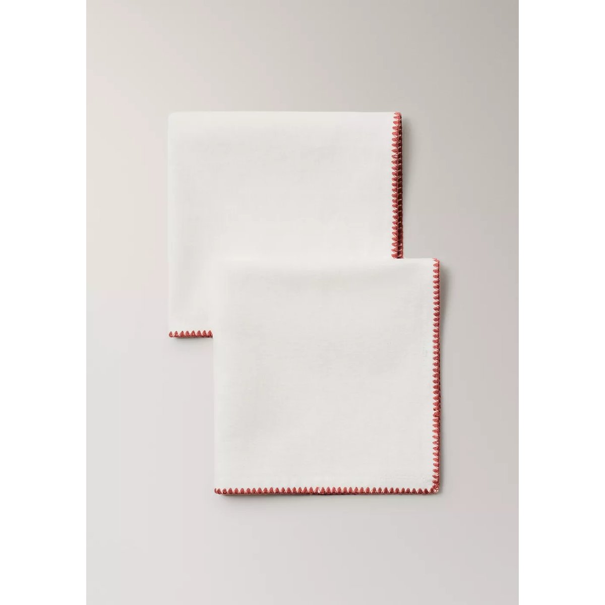 Serviettes de table lin coton contraste blanc cassé, MANGO HOME