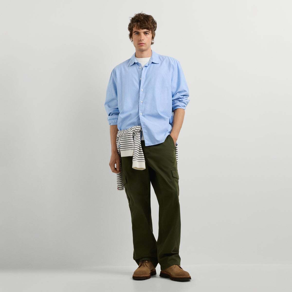 Chemise Oxford Coupe Casual bleu javel, PEPE JEANS