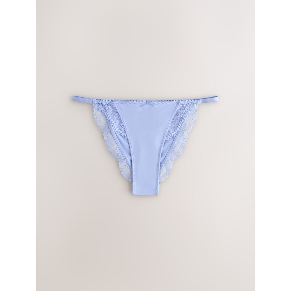 Culotte en microfibre et dentelle, lot de 3 bleu/praline nude/chocolat brun tacheté, NEXT