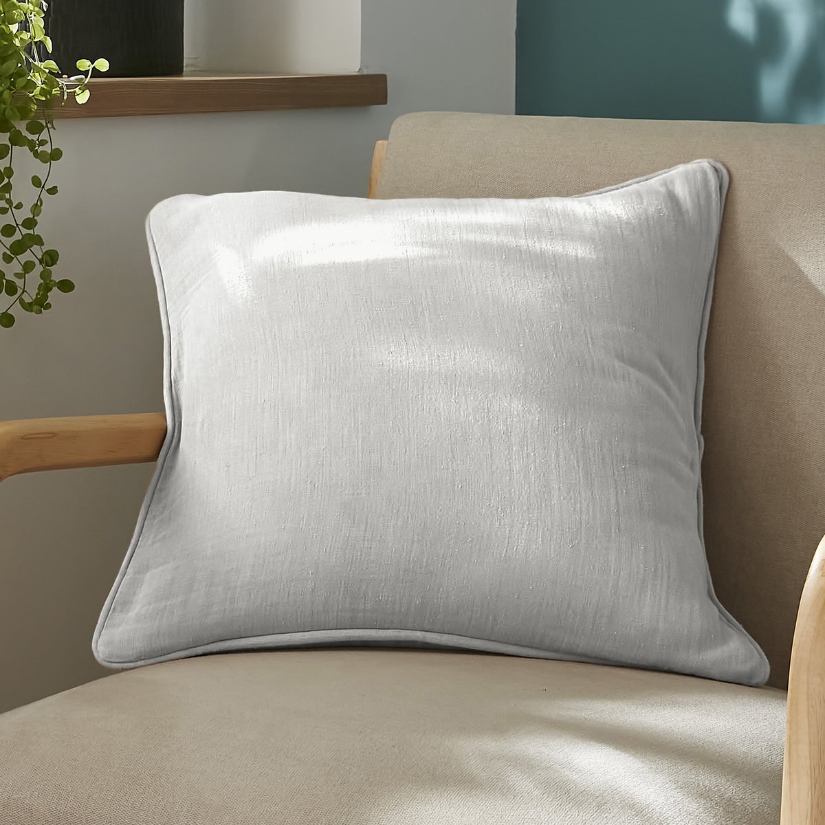 Coussin carré déhoussable 45x45 cm Gaze de Coton Terra Nuage nuage, EDEN