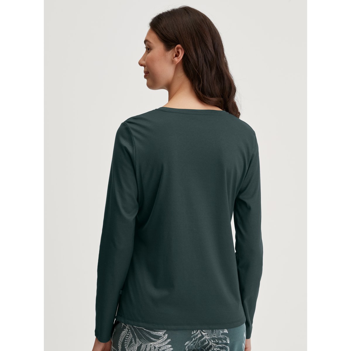 T-shirt à manches longues manches longues Coton FAVOURITES BOTANIC emerald vert, CALIDA