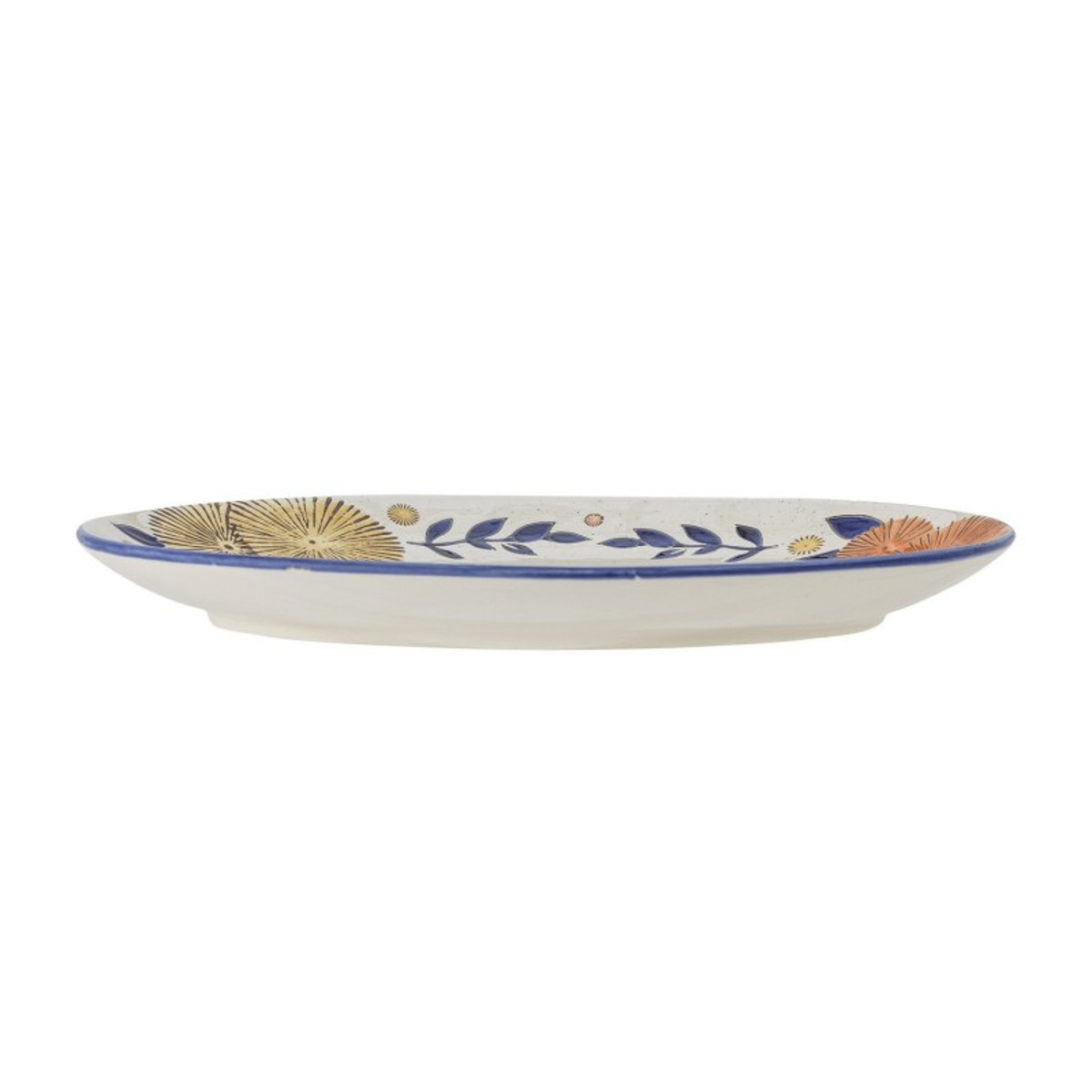 Plat de service grès peint main motif floral  Lynna multicolore, BLOOMINGVILLE