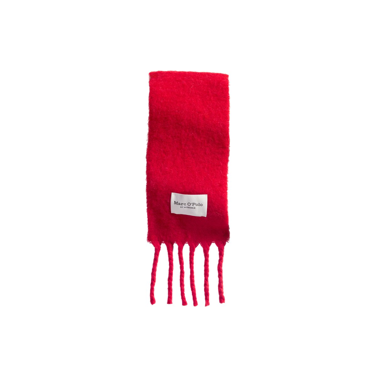Longue écharpe à franges avec de la laine d'alpaga moelleuse rouge, MARC O'POLO