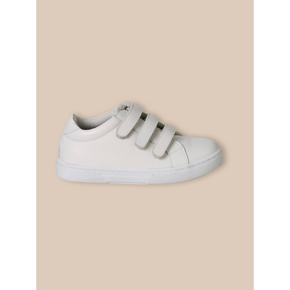 Baskets en cuir blanc doux, CYRILLUS