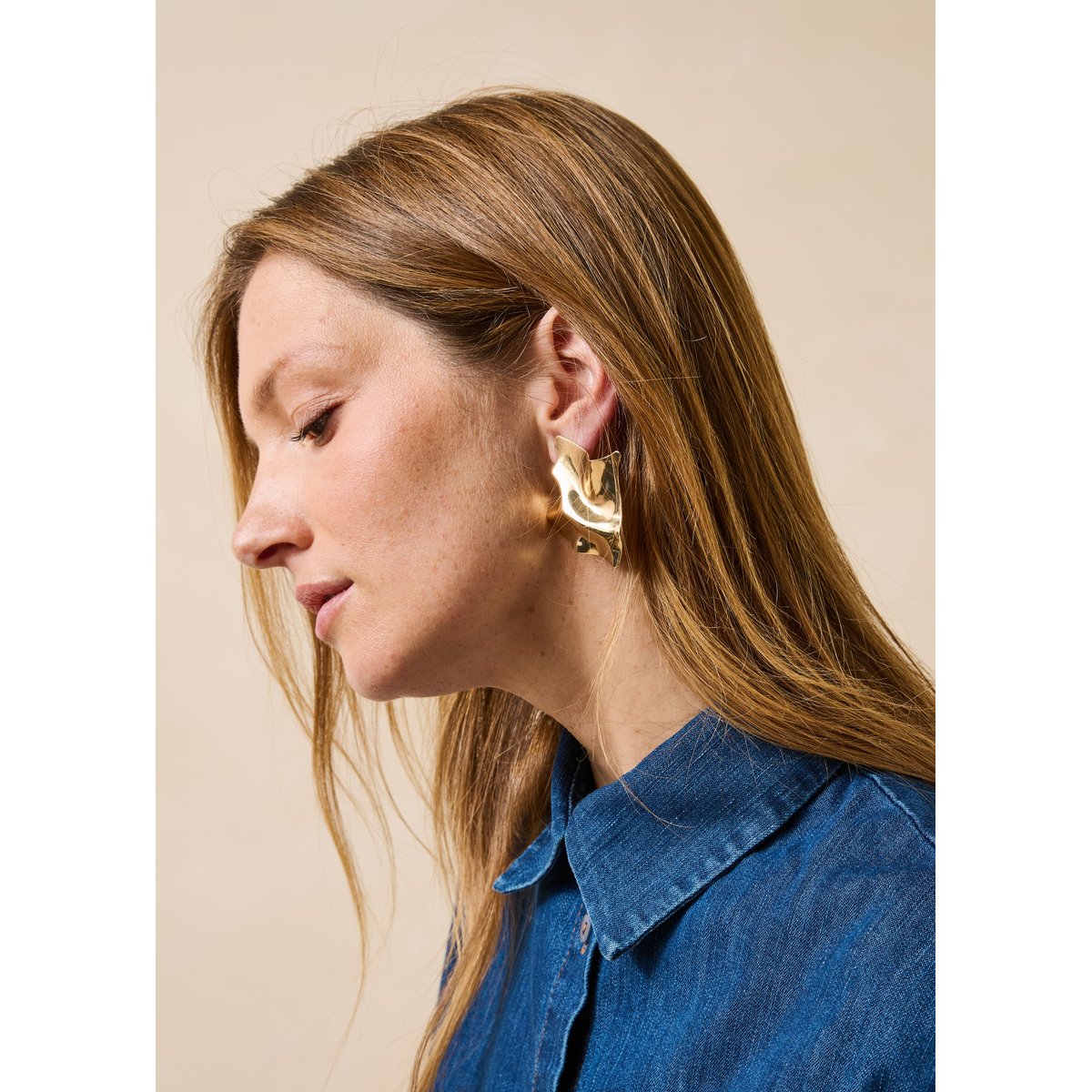 Boucles d'oreilles pendantes light gold, LA FEE MARABOUTEE