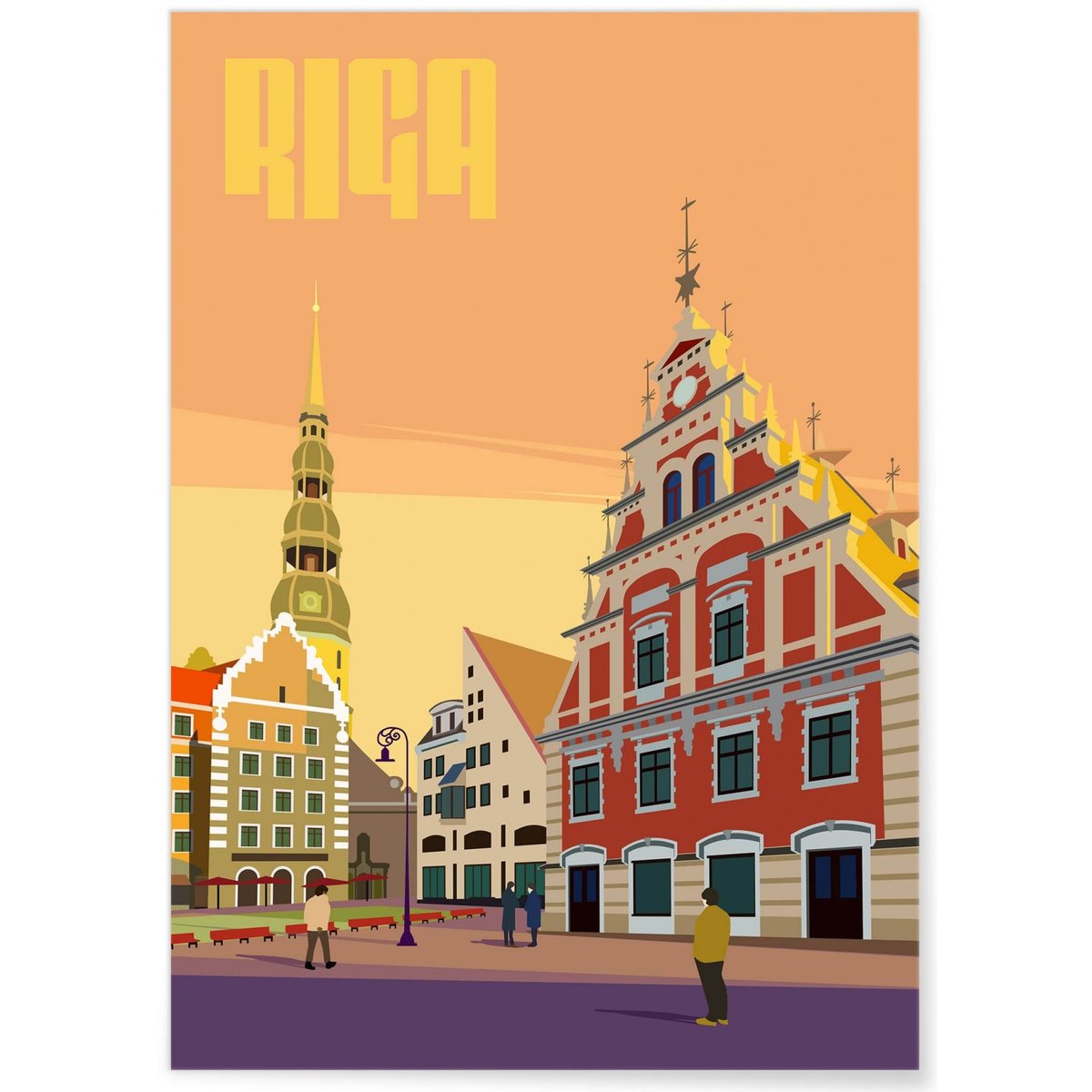 Affiche ville Riga blanc, L'AFFICHERIE