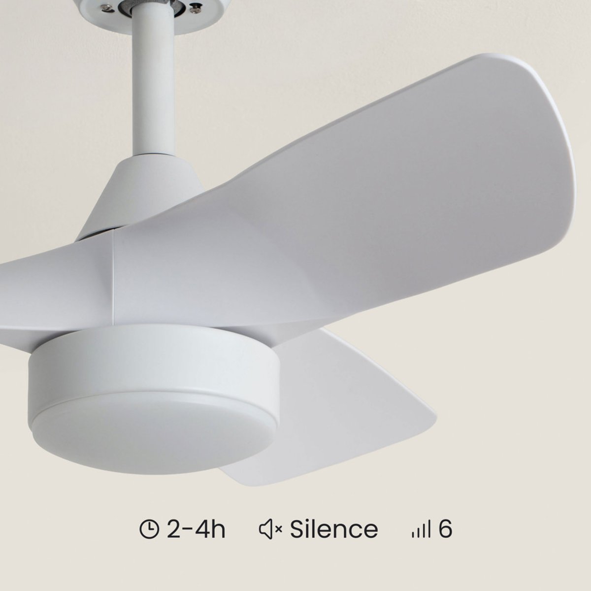 Ventilateur de plafond silencieux avec éclairage LED intégré- EROL couleur unique, DRAWER