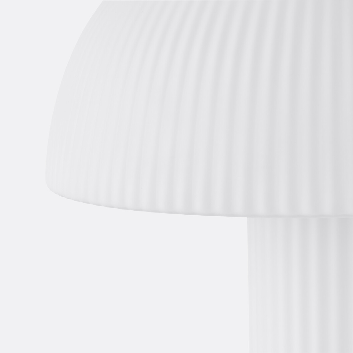 Candeeiro cogumelo vidro opalino estriado 41,7cm, LOULOU branco, LA REDOUTE INTERIEURS