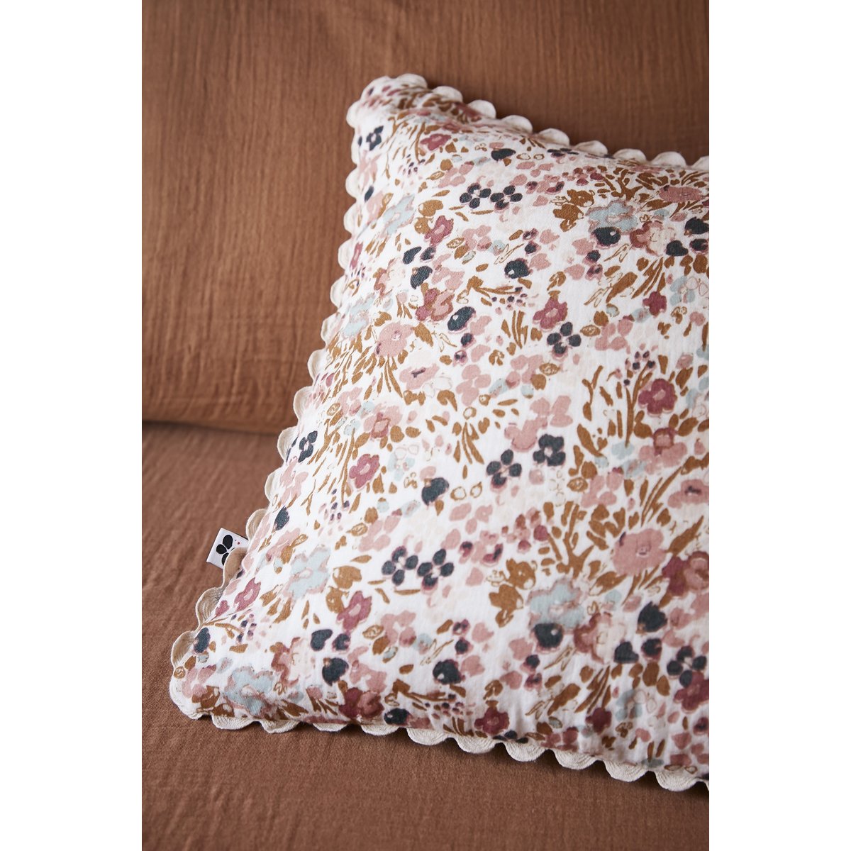 Coussin gaze de coton Capucine bleu marine, EDEN