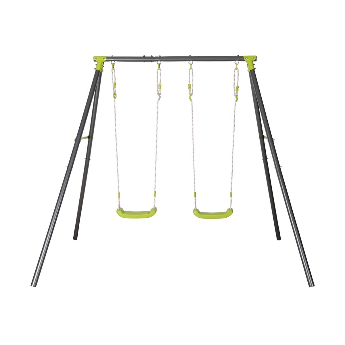 Portique balançoire double métal BISE noir et vert, SWEEEK