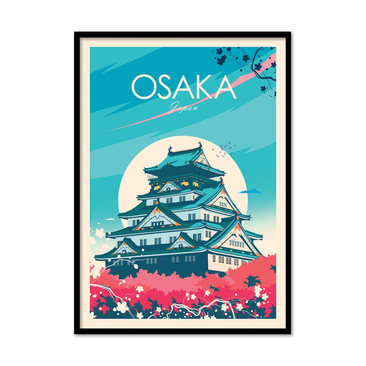 Affiche d'art - Osaka Japan - Studio Inception bleu, WALL EDITIONS