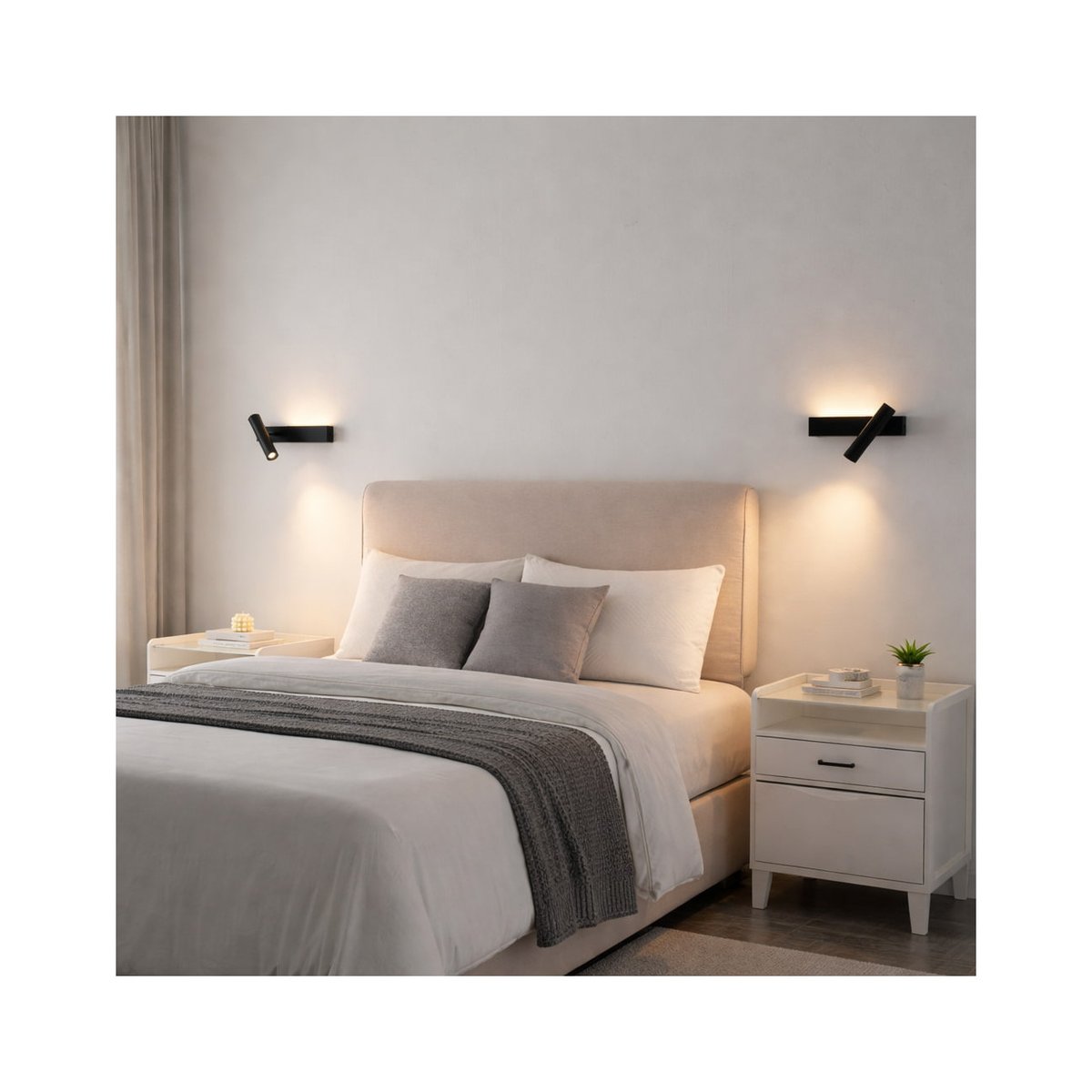 Pack 2 appliques murales chambre - LODVI noir, KOSILUM