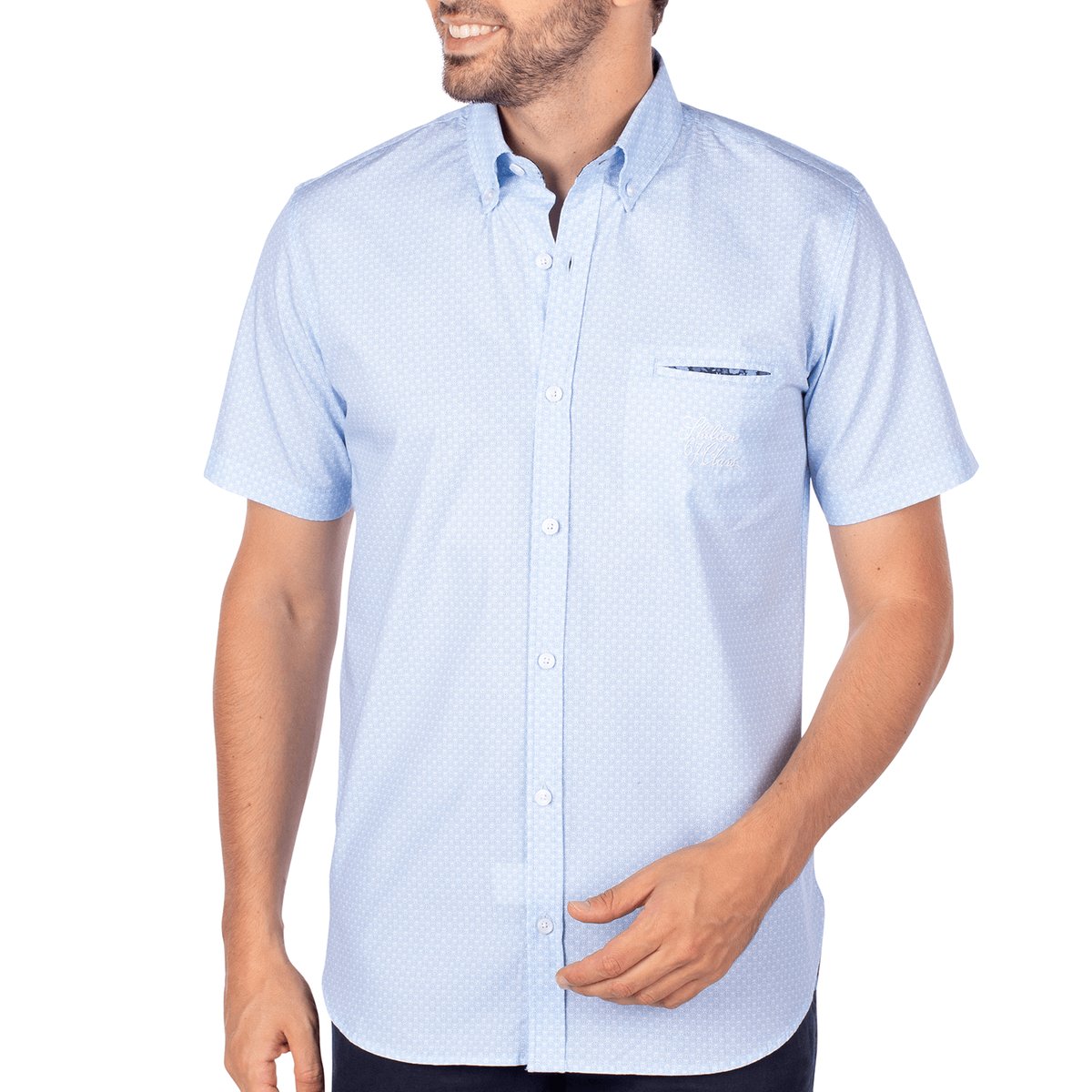 Chemise imprimé CLASS 67 ciel, SHILTON