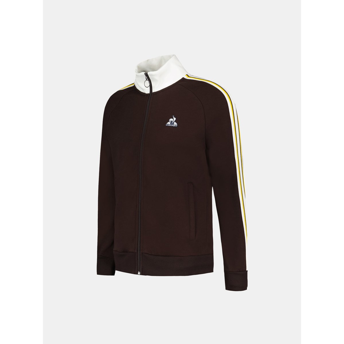 Sweat zippé Héritage marron, LE COQ SPORTIF