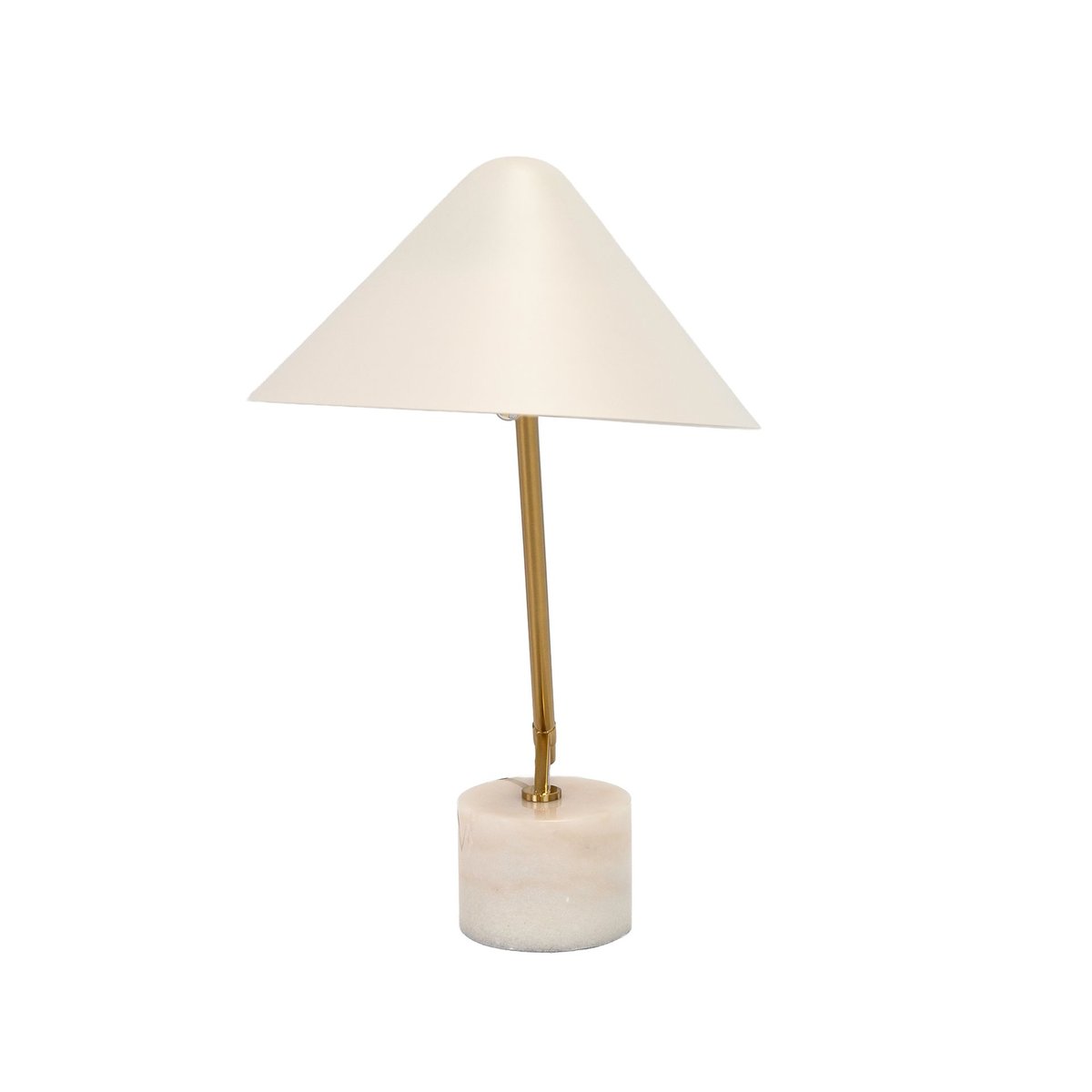 Lampe de table en acier poli avec base en marbre céramique blanc | or, ANGEL CERDA