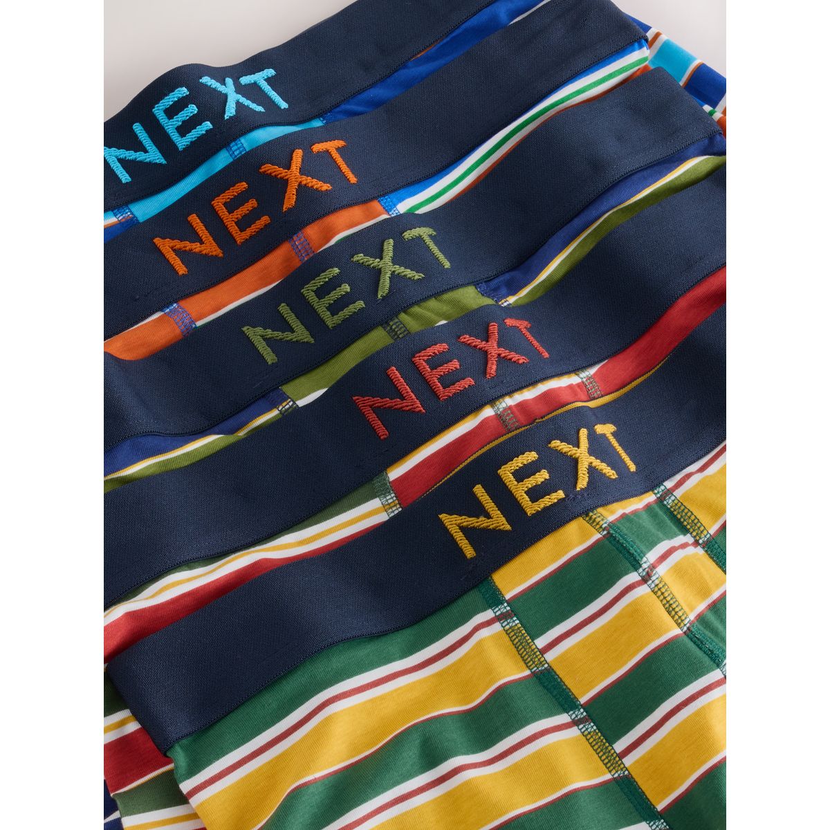 Boxer taille basse rayures vertes/bleues, NEXT