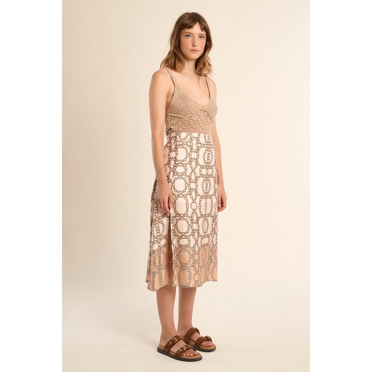 Jupe mi-longue, imprimée offwhite diane, MOLLY BRACKEN