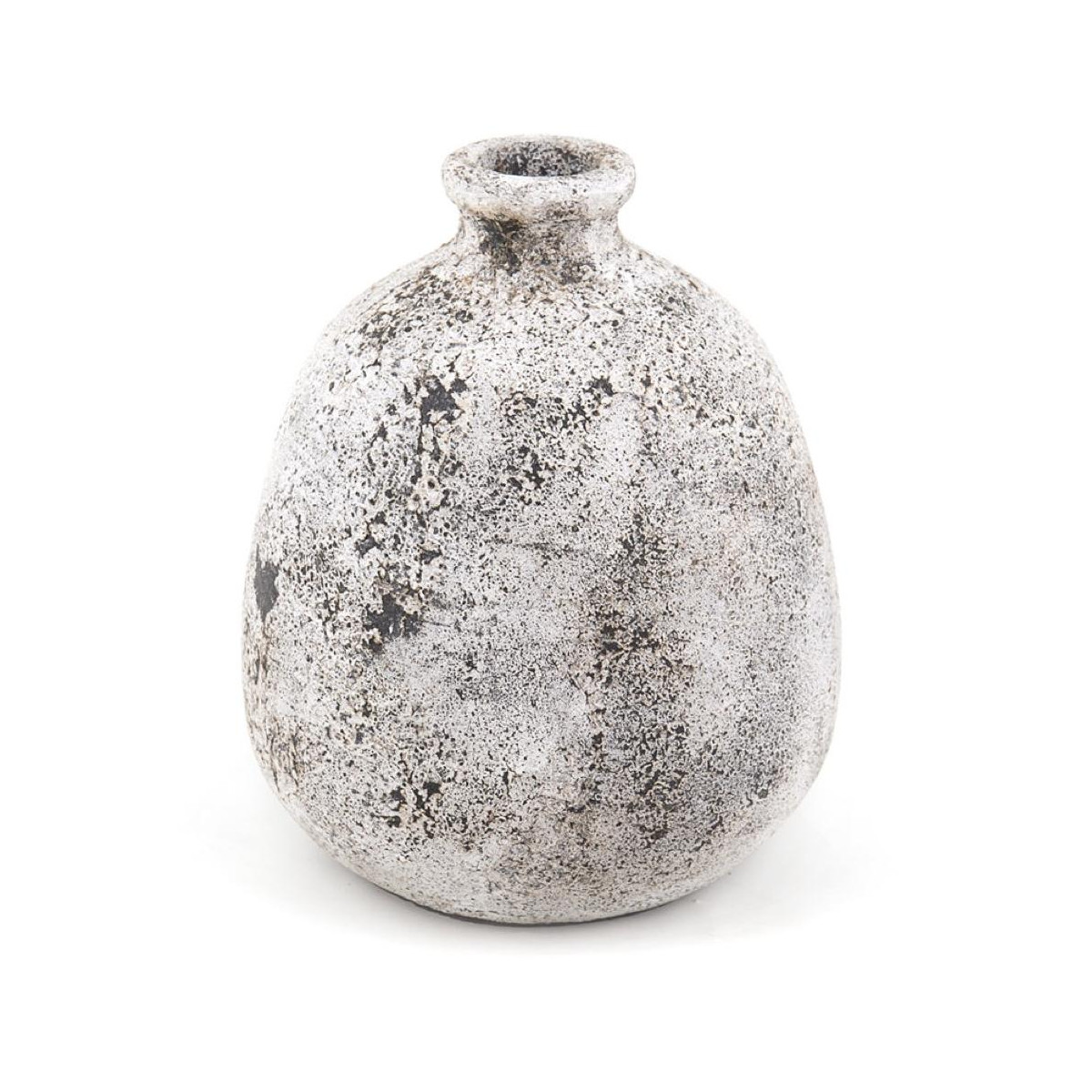 Vase terre cuite blanc, DECORATION D’AUTREFOIS
