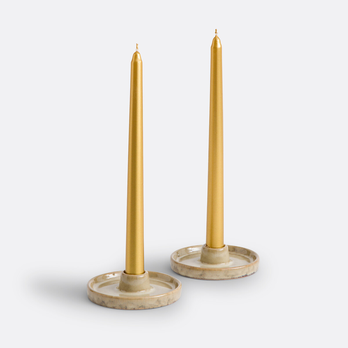 Lot de 12 bougies lisses H25 cm, Caspar or, LA REDOUTE INTERIEURS