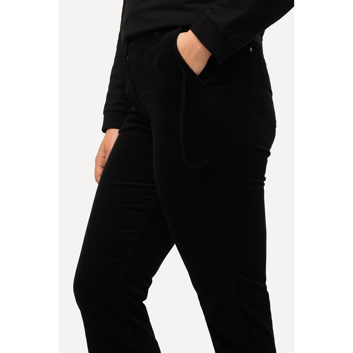 Pantalon en velours côtelé Mandy noir, ULLA POPKEN