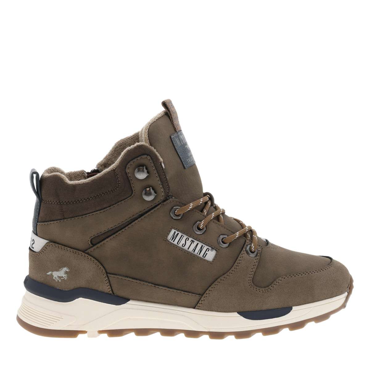 Bottines talon plat marron, MUSTANG