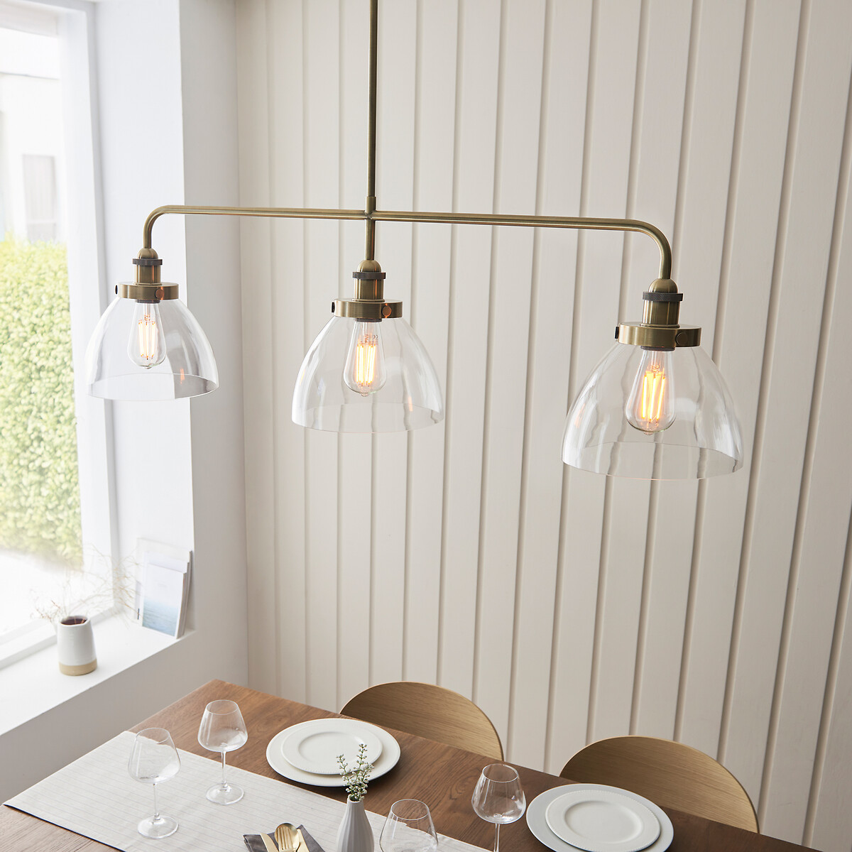 Henne 3-Light Resto Style Bar Pendant Light in Brass aged brass, ÉDITÉ