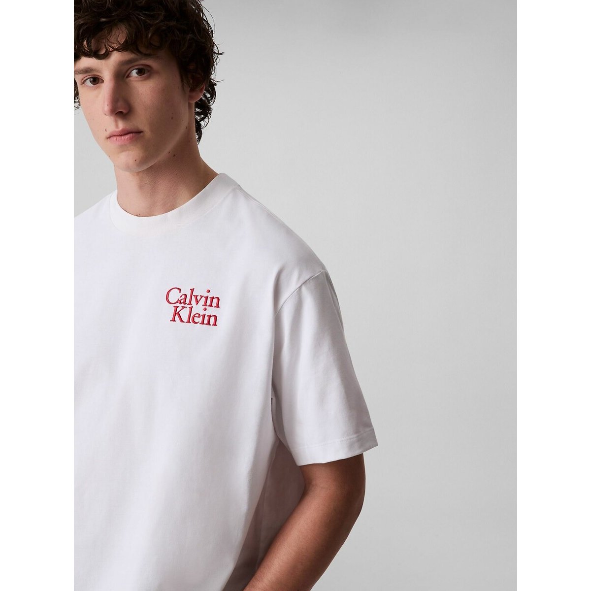 T-shirt manches courtes logo blanc, CALVIN KLEIN JEANS