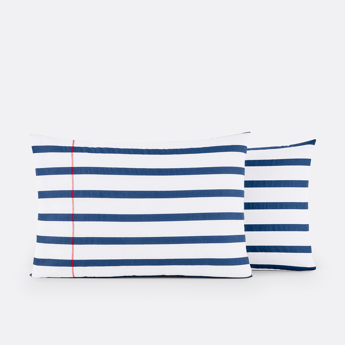 Taie d’oreiller pur coton, Malo blanc/marine, LA REDOUTE INTERIEURS