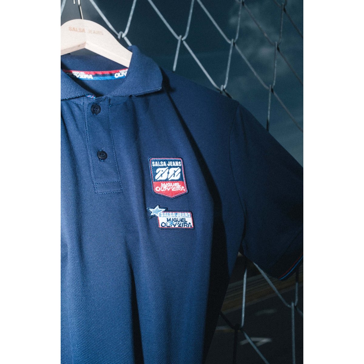 POLO MIGUEL OLIVEIRA X SALSA JEANS bleu lagon, SALSA JEANS
