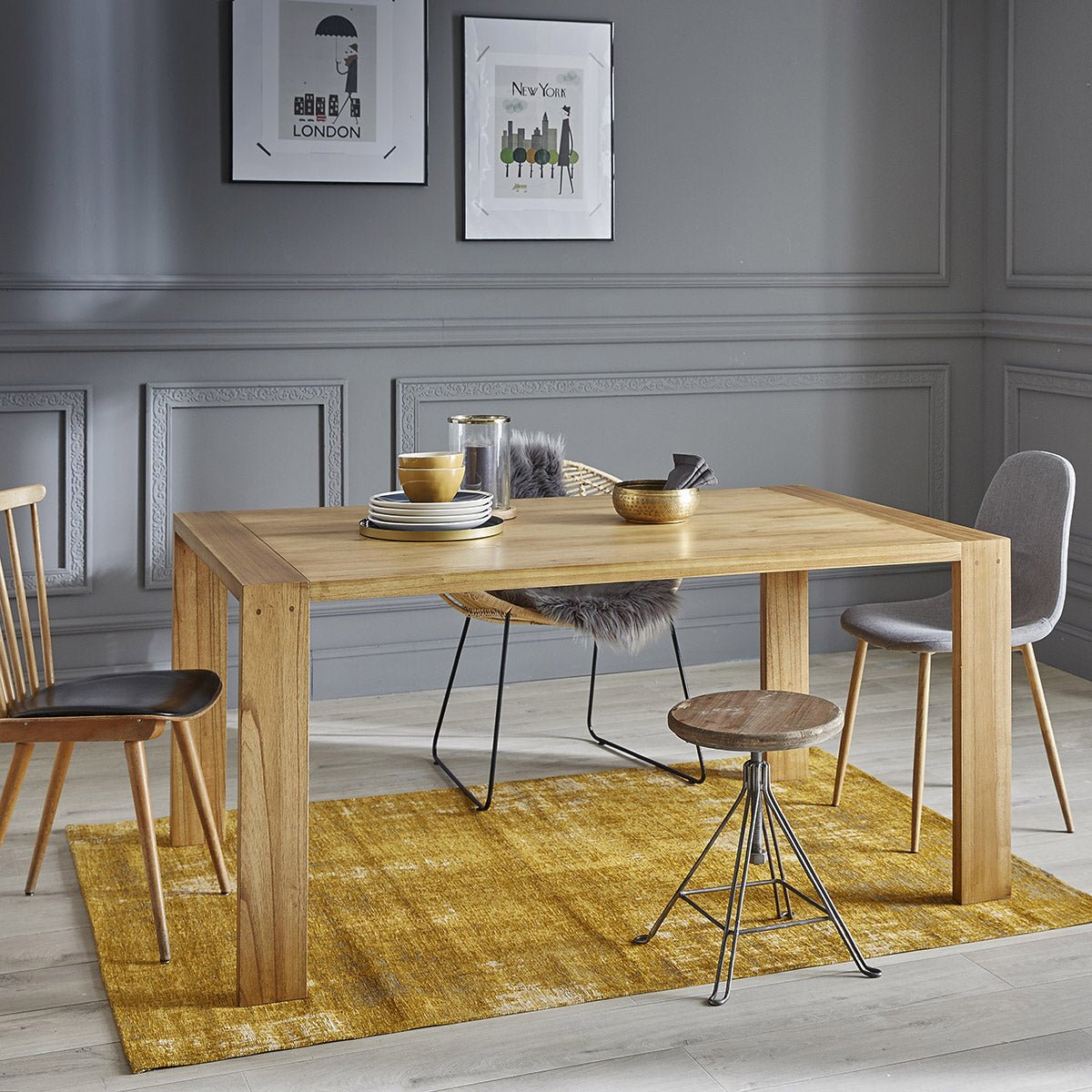 Table en bois massif 8 pers. TILO naturel, BERAH GETAH