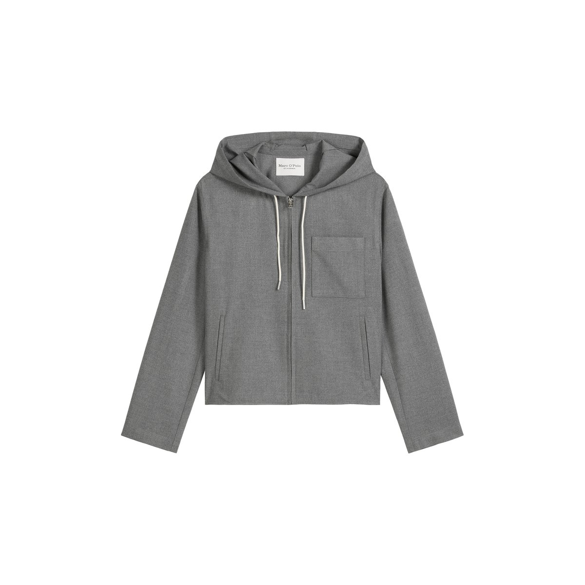 Veste à capuche d'intérieur regular en polyester et viscose recyclés gris, MARC O'POLO