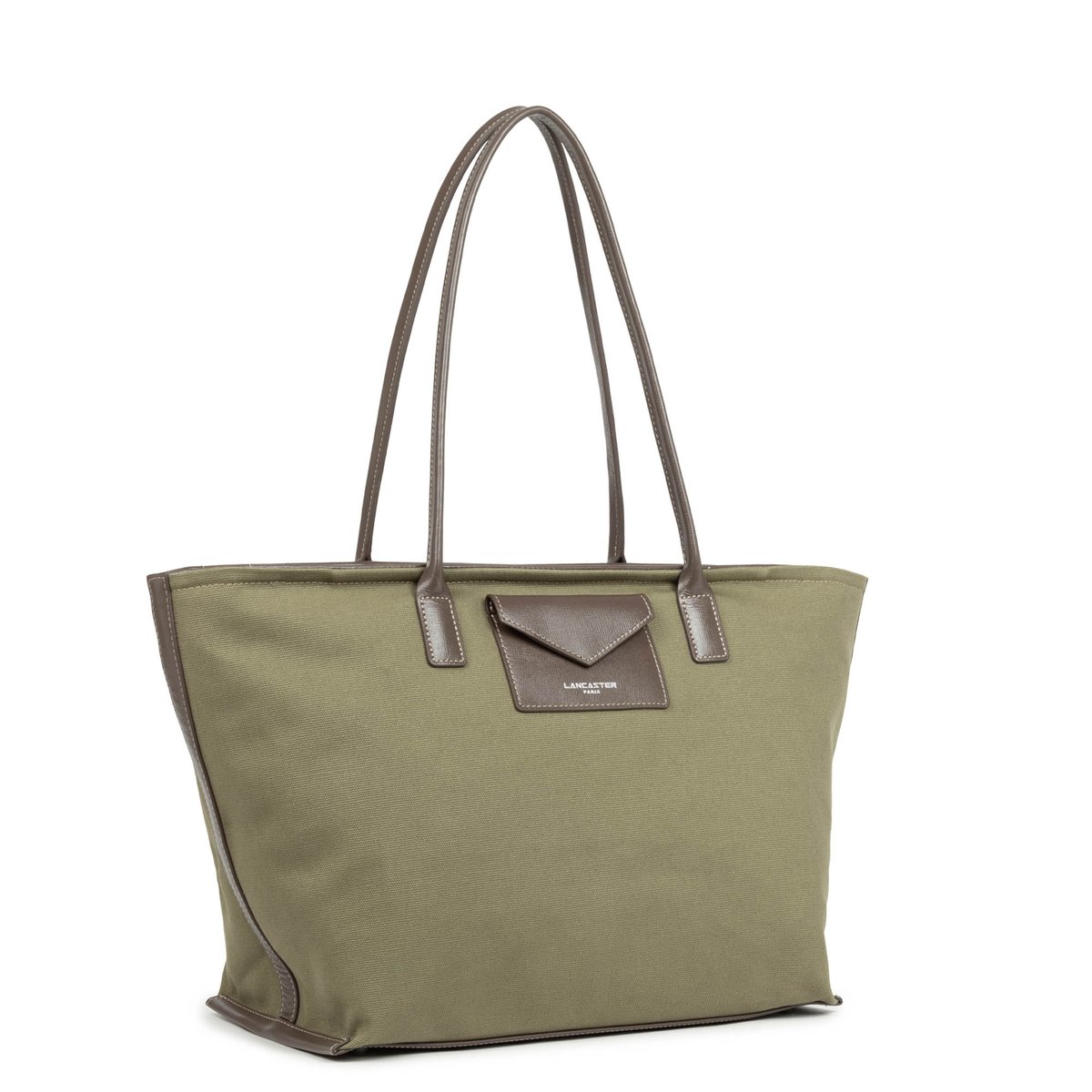 Sac cabas épaule CANVAS KBA kaki, LANCASTER
