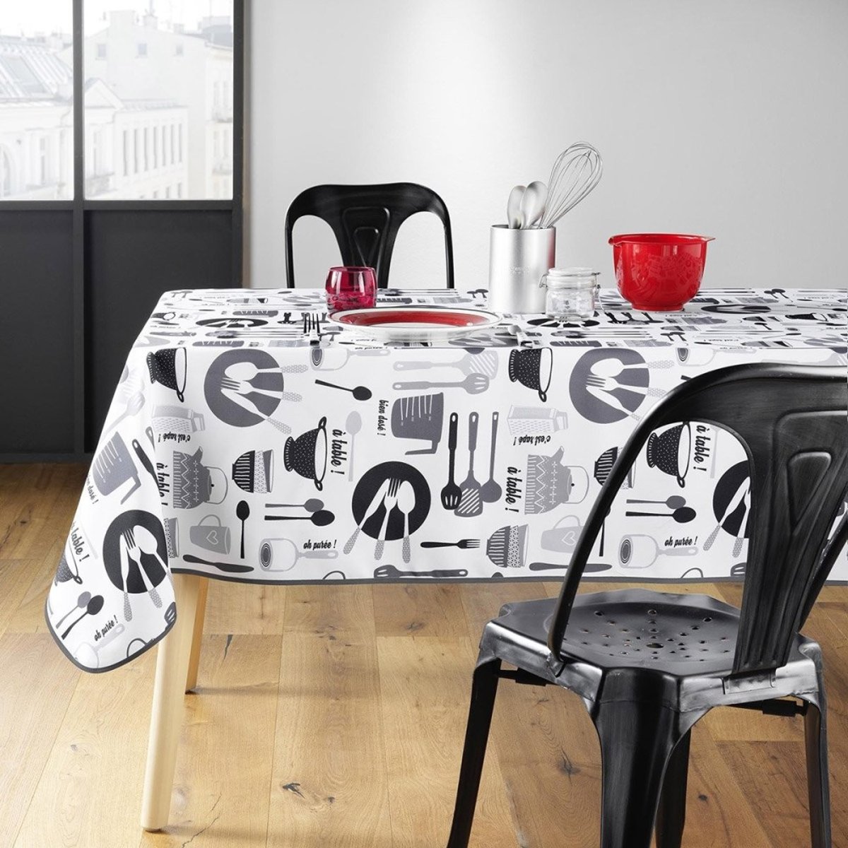 Nappe rectangulaire 150x240  Kitchen blanc blanc, DECORATIE