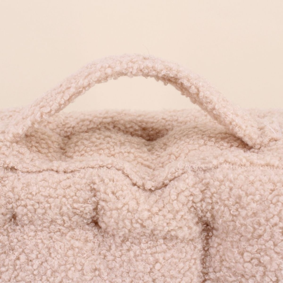 Coussin de sol tissu bouclette 40x40cm beige, ORNAMI