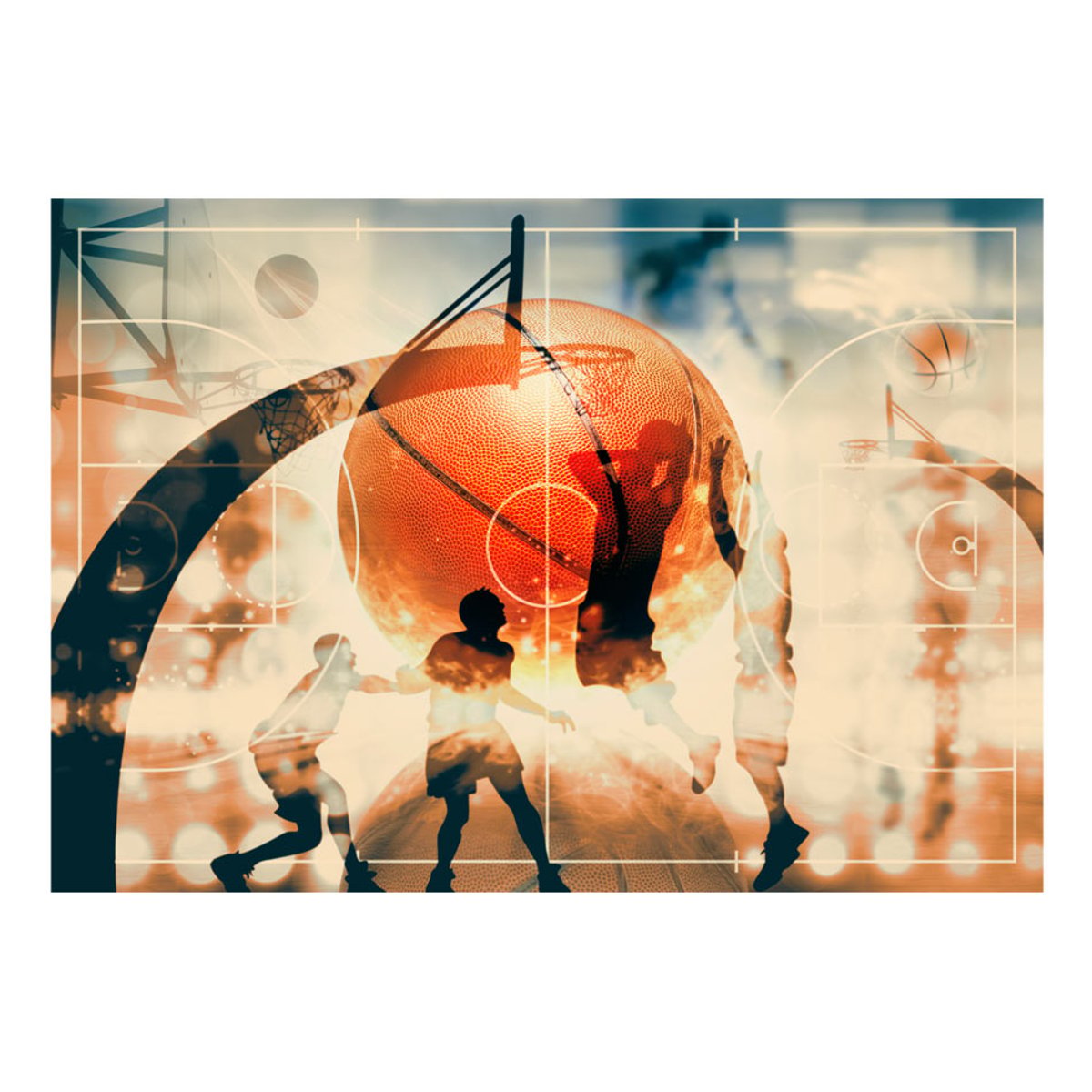 Papier peint intissé panoramique Hobby I love basketball! noir, EDEN