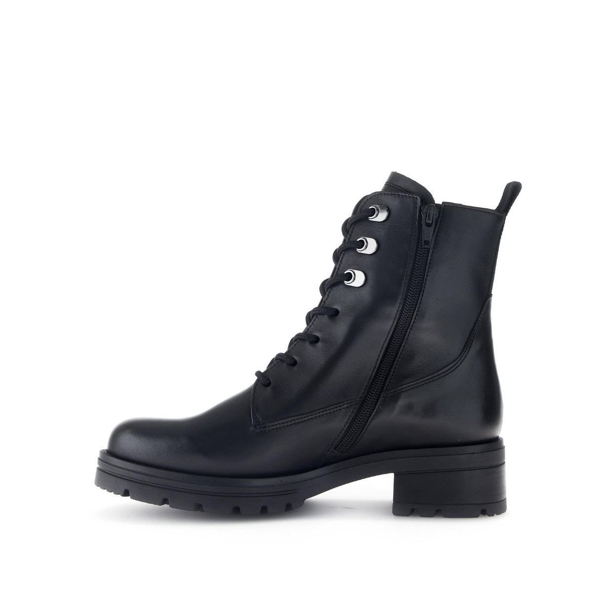 Bottines en cuir lisse à talon décroché noir lisse, GABOR