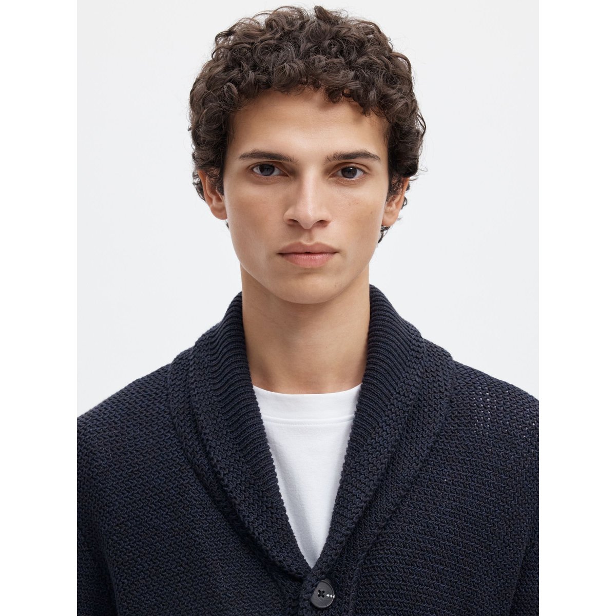 Cardigan En Maille maritime blue, SELECTED
